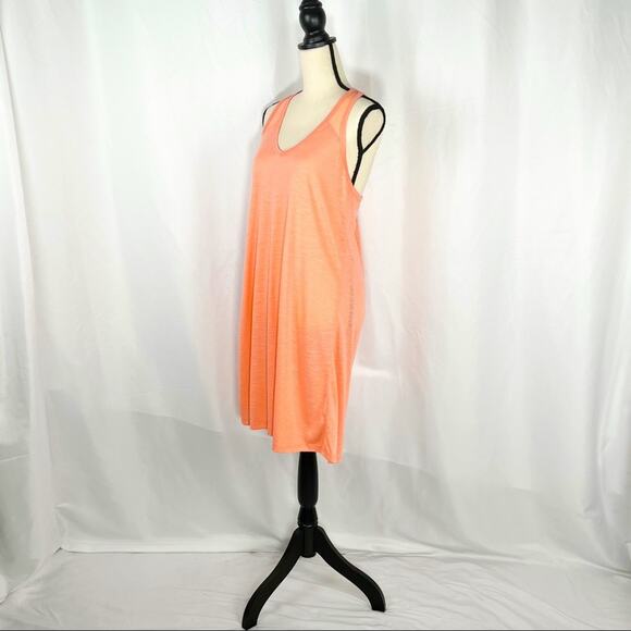 Balance Cover-Up Collection Tangerine Mesh & Cutout Racerback Cover Up Dress SzL - Picture 2 of 16